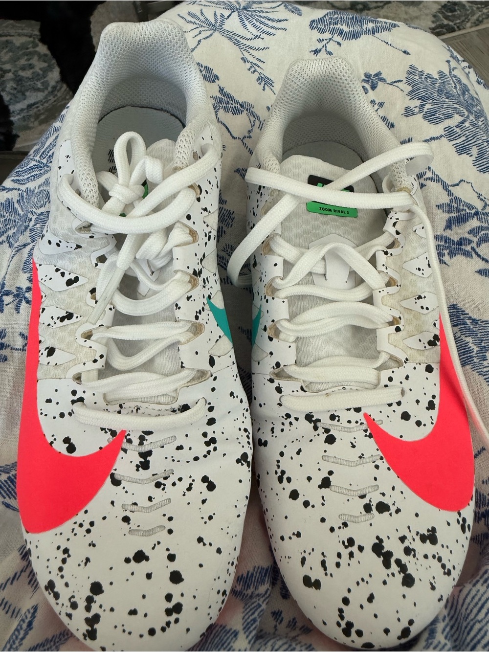 Nike Zoom Rival S Track & Field Sprint Spikes 5 white/black pink w/spike Wrench